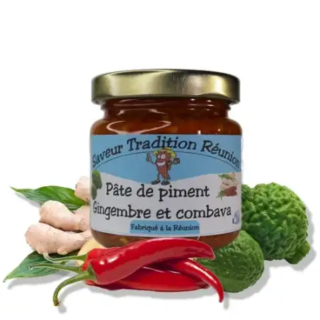 saveur tradition reunion : pate de piment gingembre et combava, recette piment, piment, la pate piment,