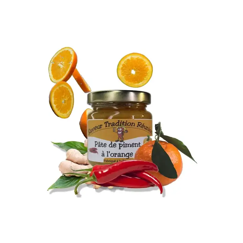 Saveur tradition reunion, pate de piment orange , piment, saveur et tradition, reunion, sauce piquante