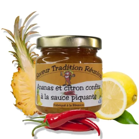 Saveur tradition reunion, ananas et citrons , piment, saveur et tradition, reunion, sauce piquante