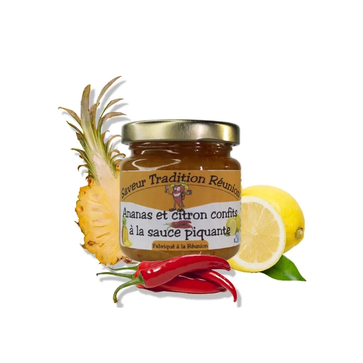 Saveur tradition reunion, ananas et citrons , piment, saveur et tradition, reunion, sauce piquante