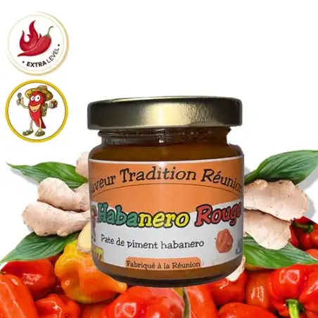 Saveur tradition reunion, pate de piment habanero rouge , piment, saveur et tradition, reunion, sauce piquante