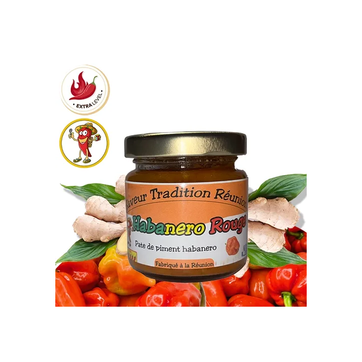 Saveur tradition reunion, pate de piment habanero rouge , piment, saveur et tradition, reunion, sauce piquante