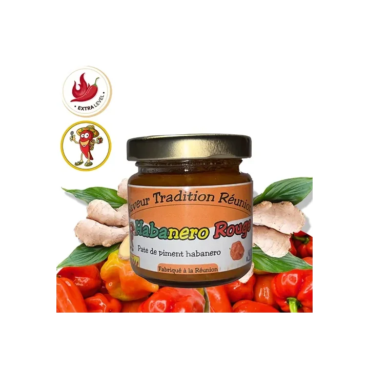 Saveur tradition reunion, pate de piment habanero rouge , piment, saveur et tradition, reunion, sauce piquante