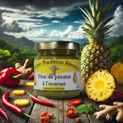 Pâte de piment à l’ananas dans un décor tropical – Saveur Tradition Réunion
