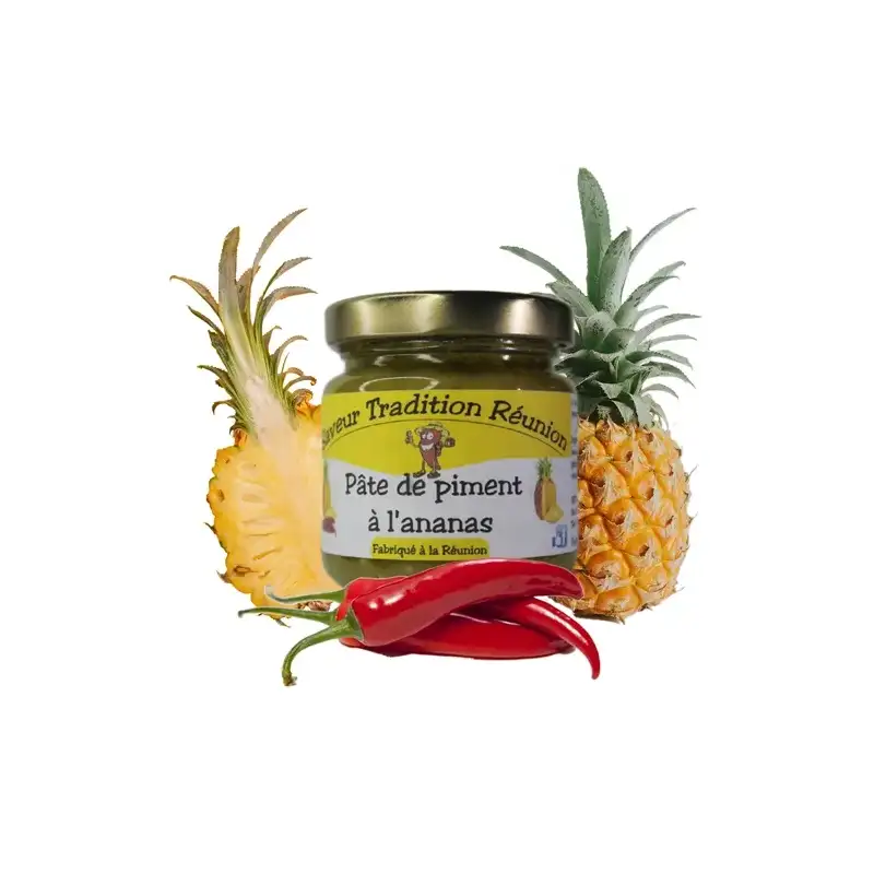 Texture de la pâte de piment à l’ananas – piment oiseau et ananas Victoria