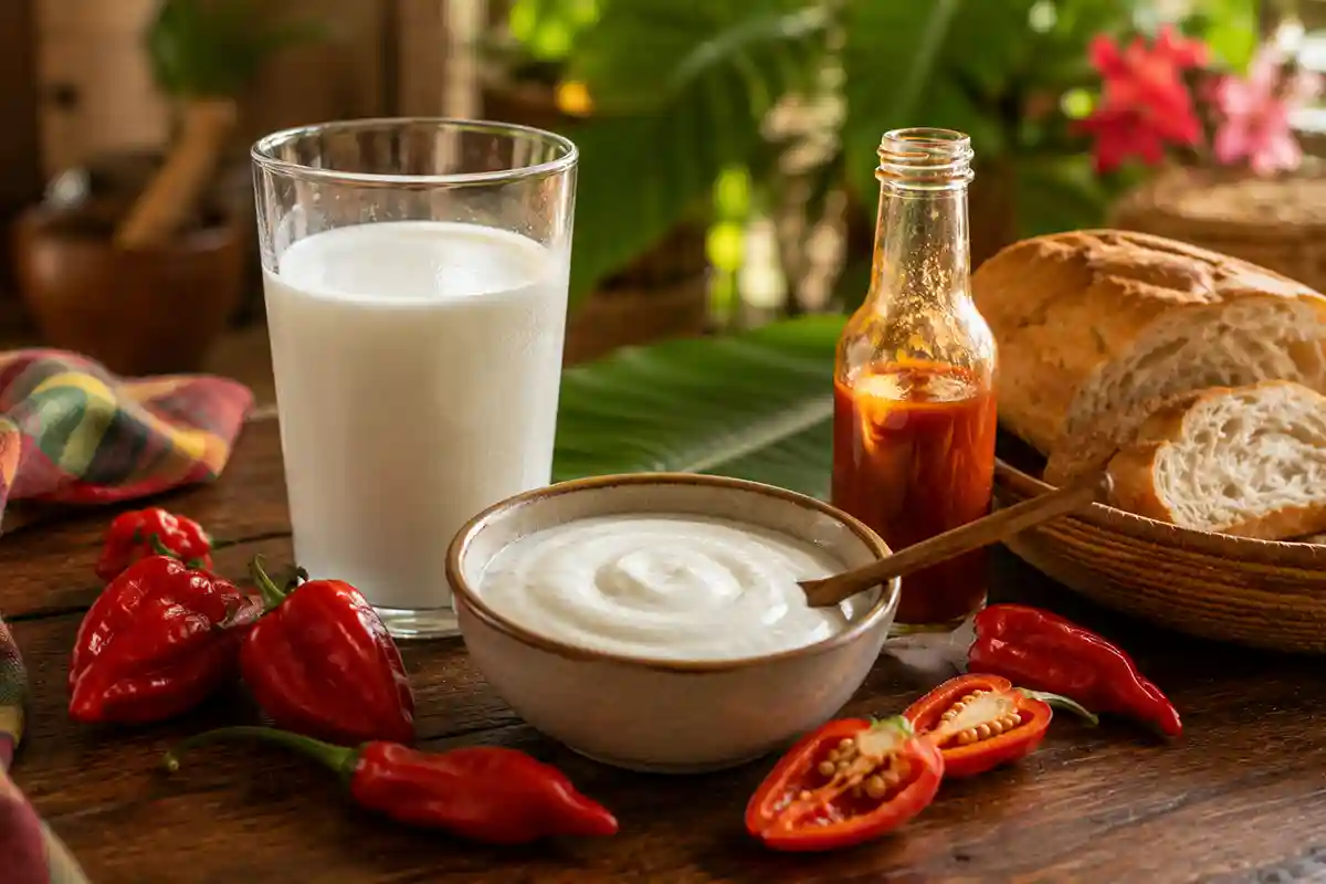 Lait entier et yaourt pour calmer le piment
