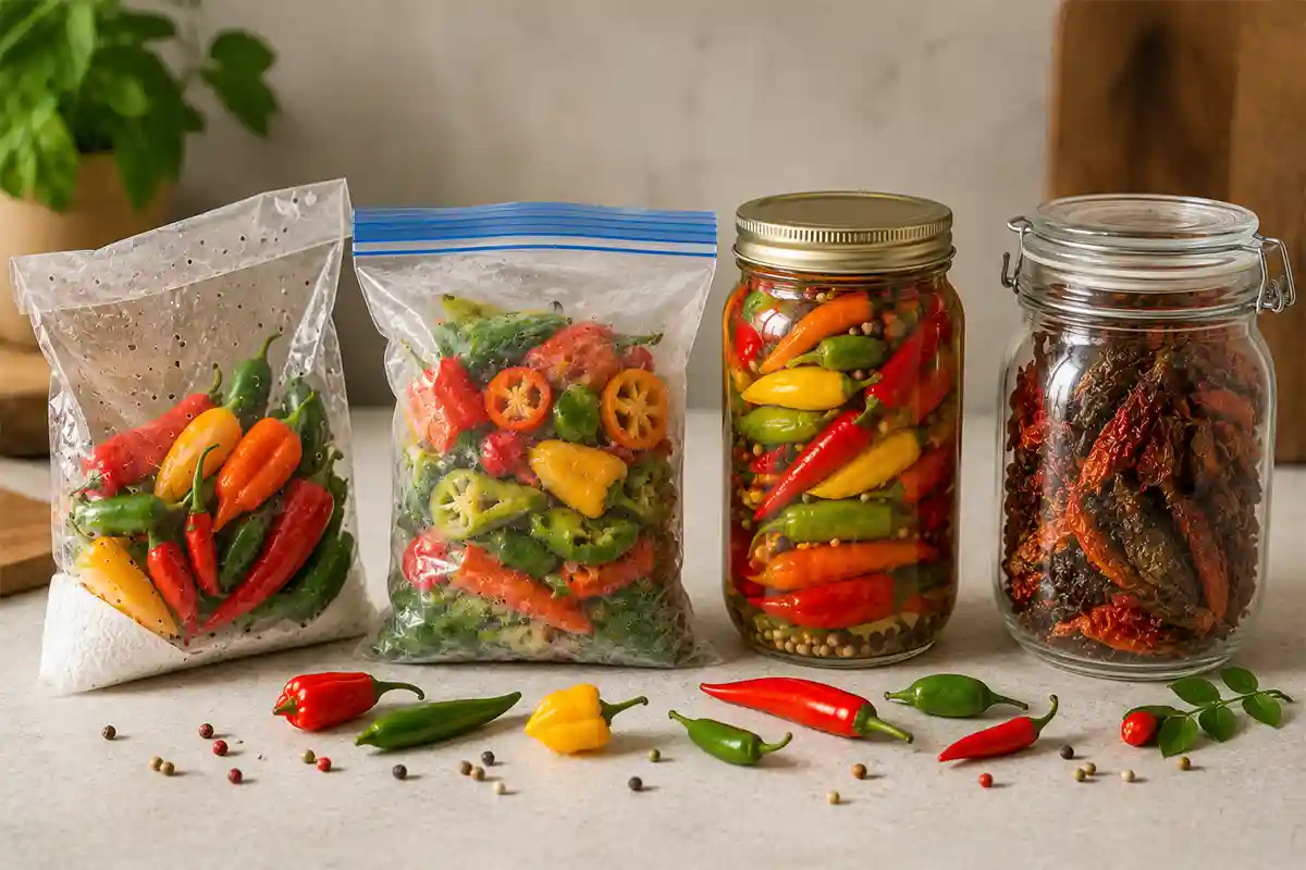 7 Comparaison des principales méthodes de conservation des piments frais.